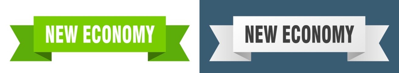 new economy ribbon. new economy isolated paper sign. banner