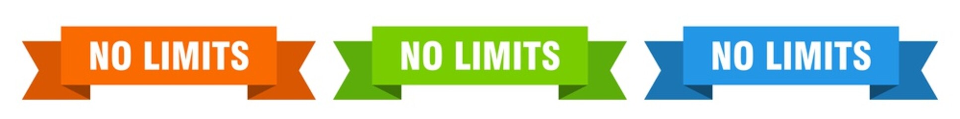 no limits ribbon. no limits isolated paper sign. banner