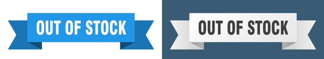 out of stock ribbon. out of stock isolated paper sign. banner