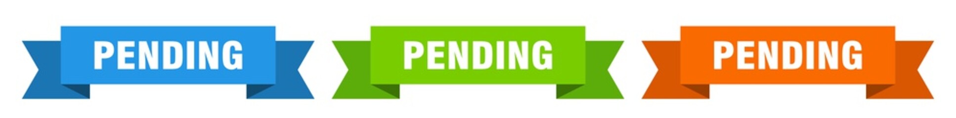 pending ribbon. pending isolated paper sign. banner
