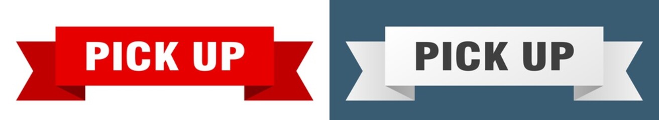 pick up ribbon. pick up isolated paper sign. banner