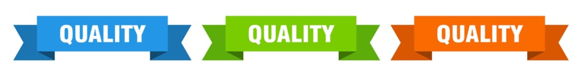 quality ribbon. quality isolated paper sign. banner