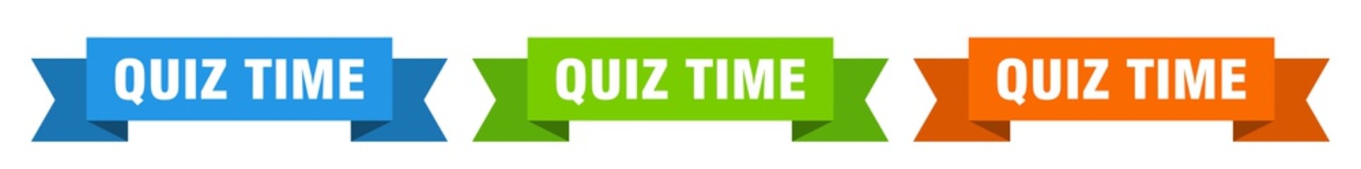quiz time ribbon. quiz time isolated paper sign. banner