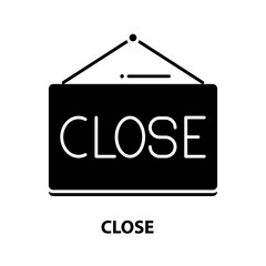 close icon, black vector sign with editable strokes, concept illustration