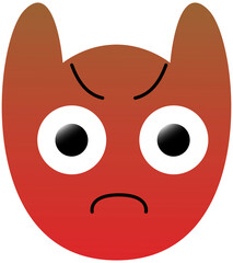 Angry owl emoticon of a set. Isolated vector illustration on white background
