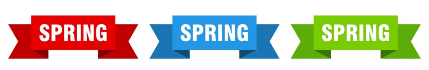 spring ribbon. spring isolated paper sign. banner
