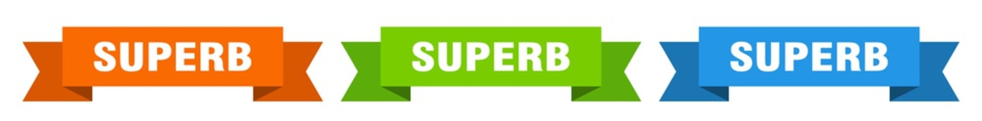 superb ribbon. superb isolated paper sign. banner