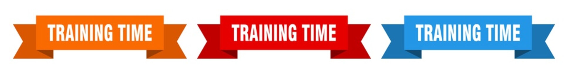 training time ribbon. training time isolated paper sign. banner