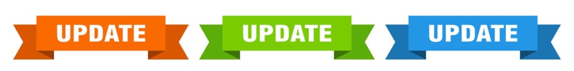 update ribbon. update isolated paper sign. banner