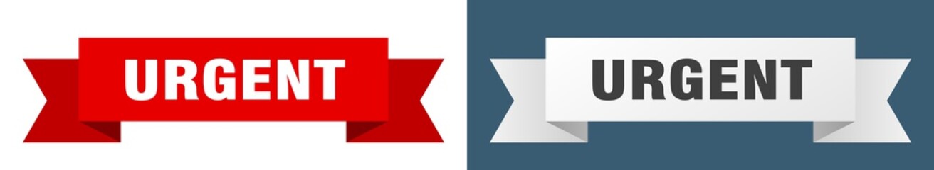 urgent ribbon. urgent isolated paper sign. banner