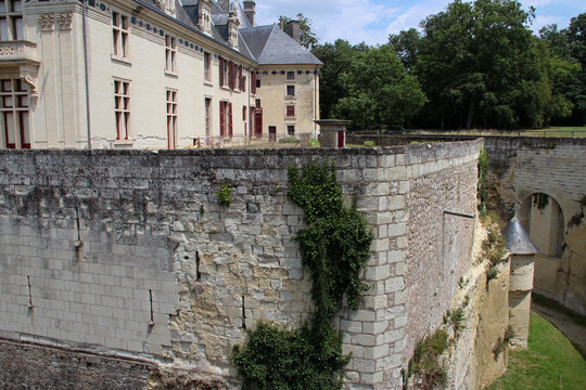 medieval and renaissance castle (br&eacute;z&eacute;) in france