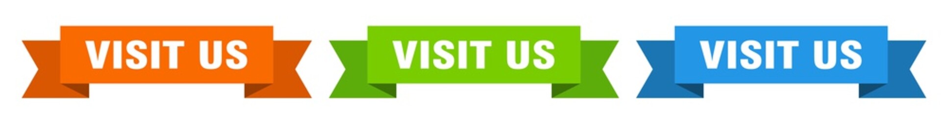 visit us ribbon. visit us isolated paper sign. banner