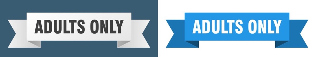 adults only ribbon. adults only isolated paper sign. banner