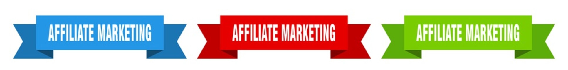 affiliate marketing ribbon. affiliate marketing isolated paper sign. banner