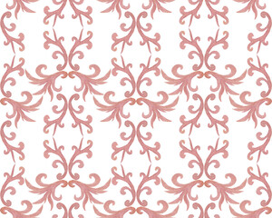 Watercolor painting vintage seamless pattern