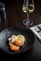 fish cutlets with mashed potato