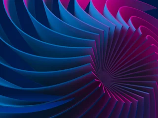Abstraktes digitales grafisches Muster, neonfarbene 3D-Spirale © evannovostro