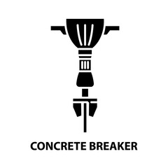 concrete breaker icon, black vector sign with editable strokes, concept illustration
