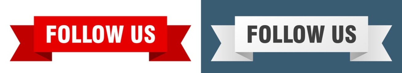 follow us ribbon. follow us isolated paper sign. banner