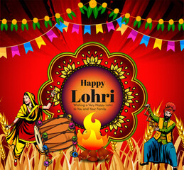 Creative Happy Makar Sankranti Festival Background Decorated with Kites, string for festival of India