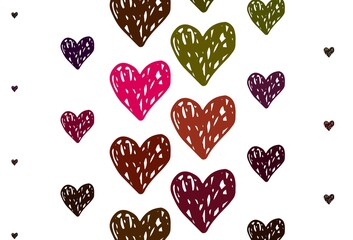 Light Multicolor vector backdrop with sweet hearts.