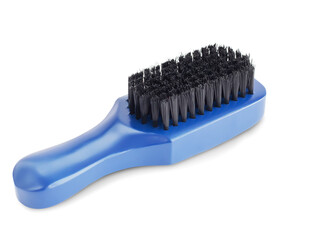 Natural bristle beard brush on white background