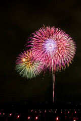 Colorful fireworks - summer festival Japan - Hanabi Taikai Japan
