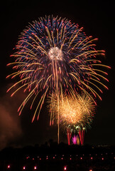 Colorful fireworks - summer festival Japan - Hanabi Taikai Japan