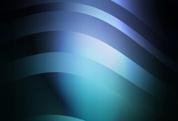 Dark Blue, Green vector background with curved lines.