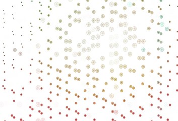 Light Green, Red vector template with ice snowflakes.