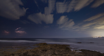 Lightning storm om Mediterranean Sea