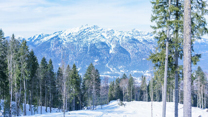winter Alpine landscape Zugspitze mountains