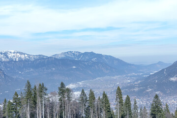 winter Alpine landscape Zugspitze mountains