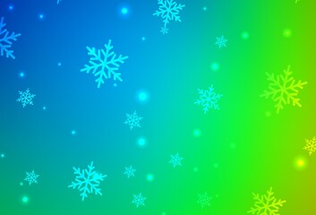Light Blue, Green vector backdrop in holiday style.