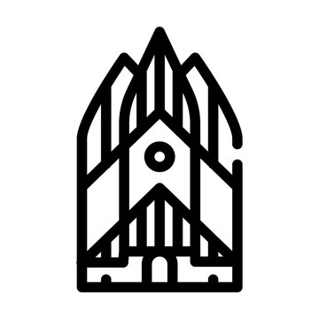 grundtvig church line icon vector illustration black