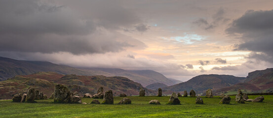 Castlerigg Stone Circle on a misty morning