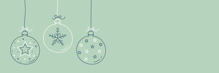 Hand drawn Christmas balls with decorations. Vector