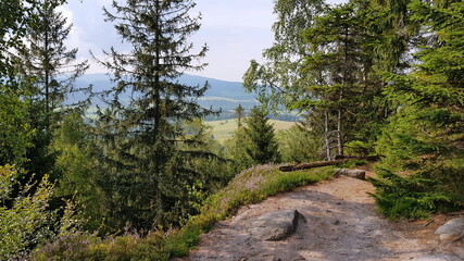 The Stołowe Mountains, Góry Stołowe, Stolové hory, Heuscheuergebirge - part of the Sudetes. The Polish part of the range is protected as the Stołowe Mountains National Park