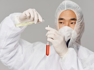 Male laboratory assistant medical clothing research protection medicine