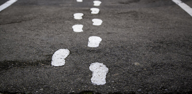 Footprints on street