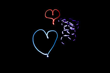 heart shaped abstract light figures