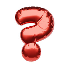 Question mark made of red balloon isolated on white. 3D rendering illustration.