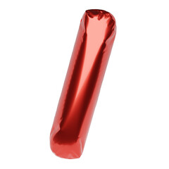 Slash mark made of red balloon isolated on white. 3D rendering illustration.