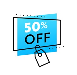 Price Off Label or Banner for Discount in Simple Style for Digital Media Marketing Ad. Hot Offer, Shopping or Clearance