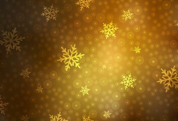 Dark Orange vector background in Xmas style.