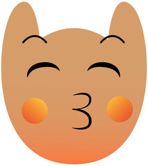 Funny owl face of a set with big eyes. Kiss Kawaii Emoji. Icons with a beautiful gradient.