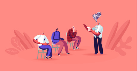 Man Read Book Aloud to People Sit around. Teacher at Literature Lesson. Poet or Writer Recite Poems, Chapter of Novel