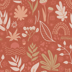 Seamless boho floral pattern