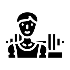 powerlifting sport glyph icon vector illustration black