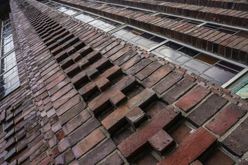 detail of a brick building